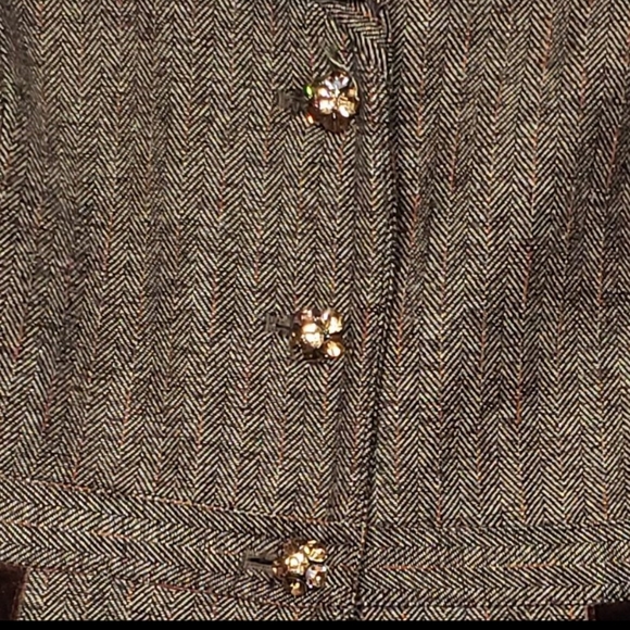 Spiegel Suit Tweed Jacket Brown Vintage Herringbone Size 4 - Picture 12 of 15